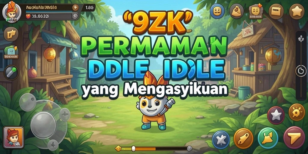 Tampilan gameplay <strong>9ZK</strong> dengan karakter aktif dan sumber daya yang terus bertambah.