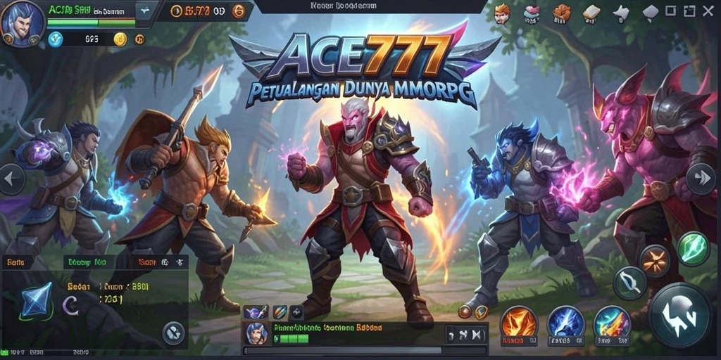 Tampilan gameplay intens dari ACE777 dalam dunia MMORPG.