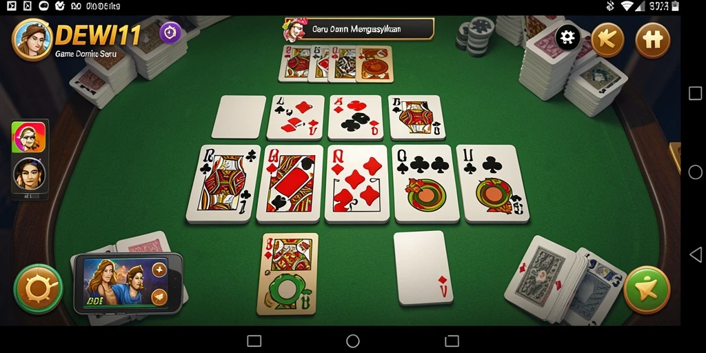 Tampilan menarik saat bermain game Domino DEWI11 dengan teman.