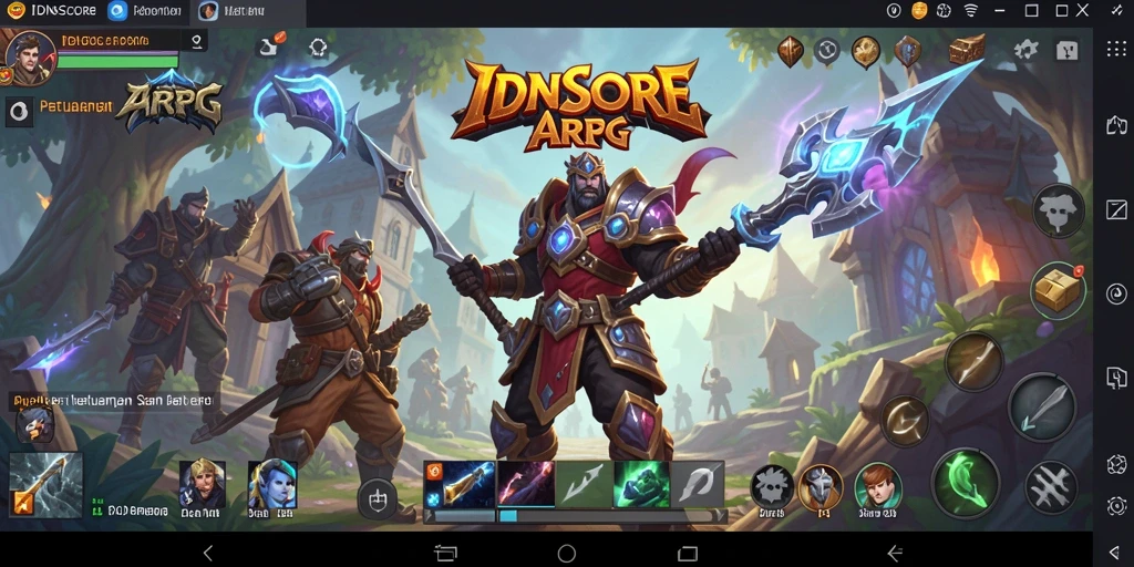 Screenshot utama gameplay ARPG IDNSCORE yang menampilkan aksi seru.