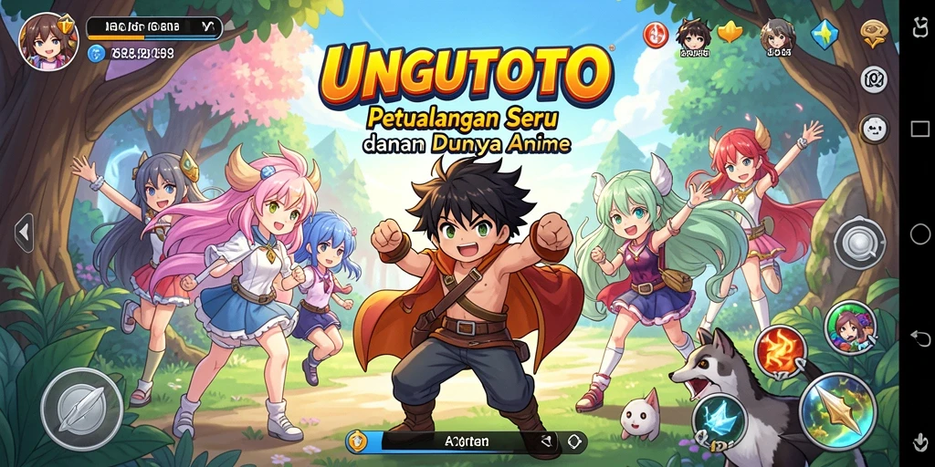Tampilan gameplay seru dari UNGUTOTO yang penuh warna.
